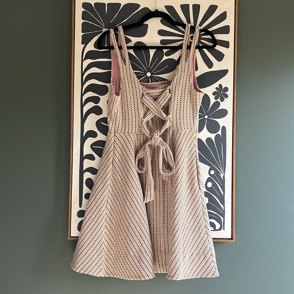 NWT Anthropologie Maeve Retro Criss-Cross back A-Line Mini dress Stretch M - Picture 5 of 7